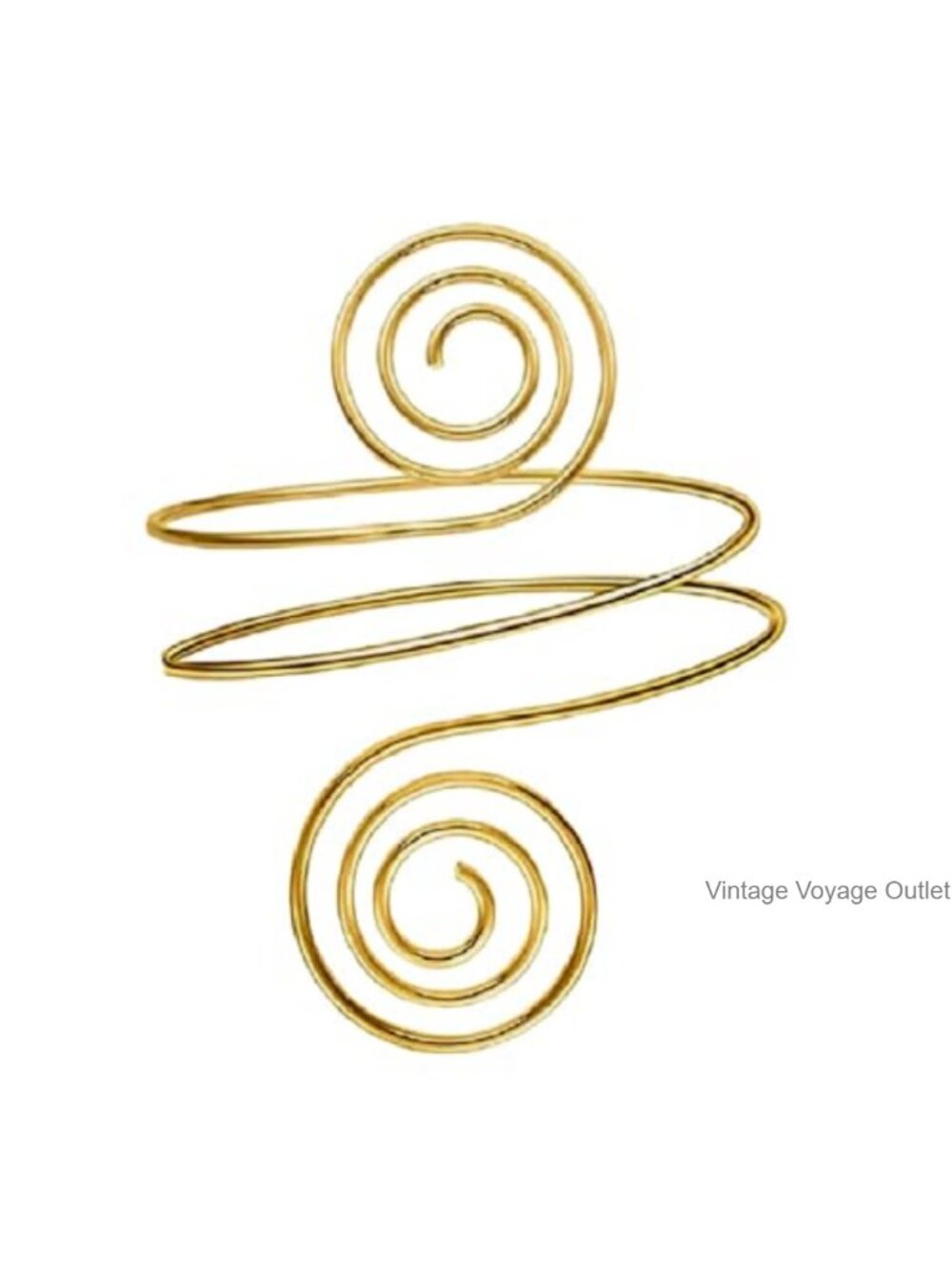 Spiral Upper Arm Cuff Bracelet Open Adjustable Armband Jewelry for Women